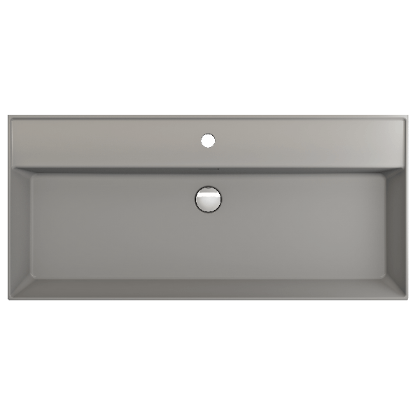 BOCCHI 1378-XXX-0126 Milano 39.75 Inch 1-Hole WallMounted Fireclay Sink Overflow