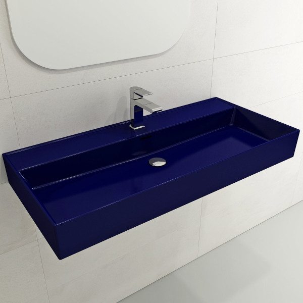 BOCCHI 1378-XXX-0126 Milano 39.75 Inch 1-Hole WallMounted Fireclay Sink Overflow