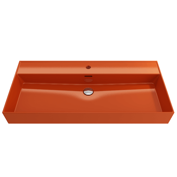 BOCCHI 1378-XXX-0126 Milano 39.75 Inch 1-Hole WallMounted Fireclay Sink Overflow