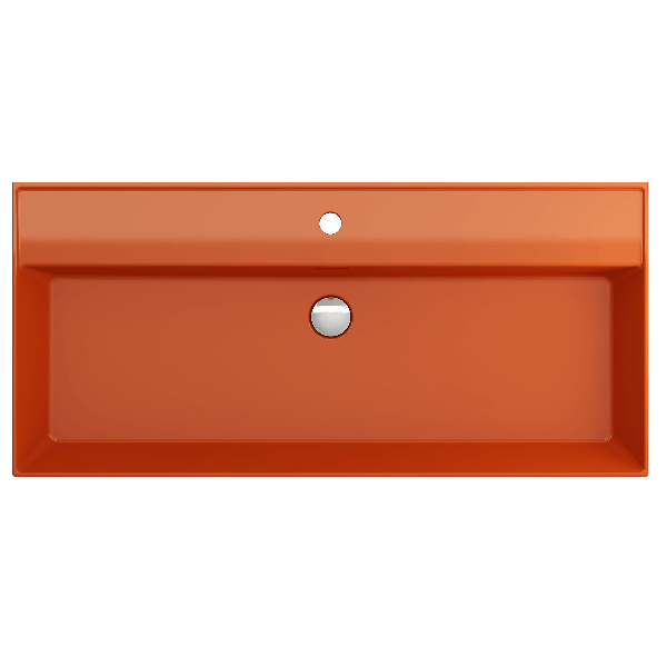 BOCCHI 1378-XXX-0126 Milano 39.75 Inch 1-Hole WallMounted Fireclay Sink Overflow