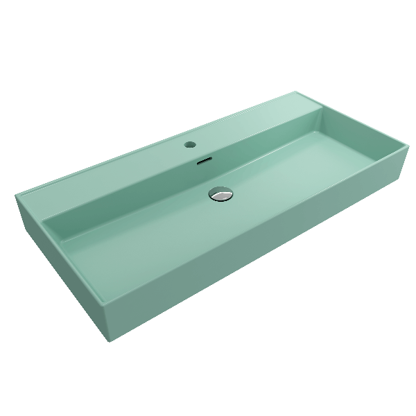 BOCCHI 1378-XXX-0126 Milano 39.75 Inch 1-Hole WallMounted Fireclay Sink Overflow