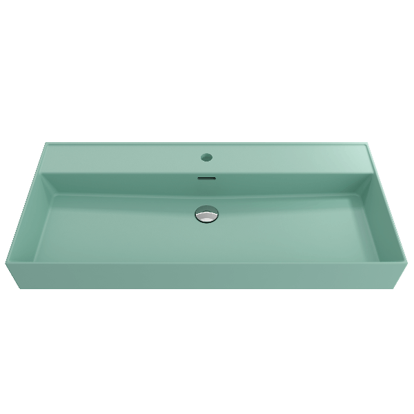 BOCCHI 1378-XXX-0126 Milano 39.75 Inch 1-Hole WallMounted Fireclay Sink Overflow