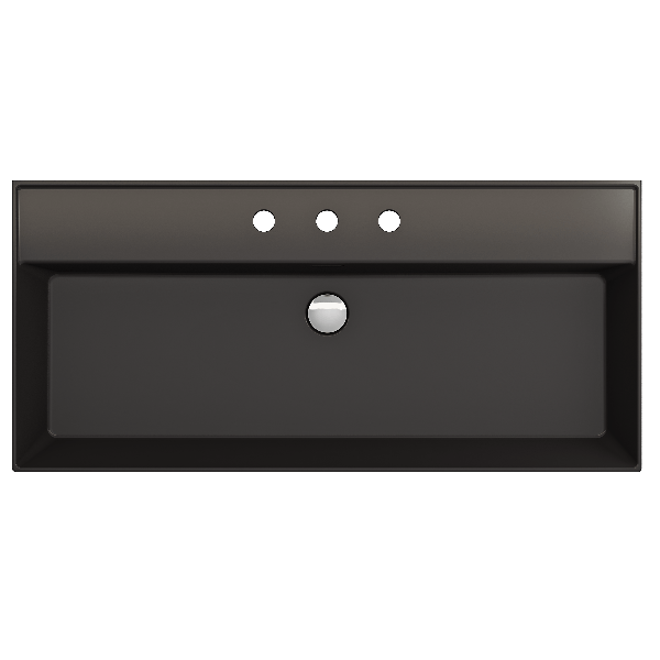 BOCCHI 1378-XXX-0127 Milano 39.75 Inch 3-Hole Wall-Mounted Fireclay Sink with Ov