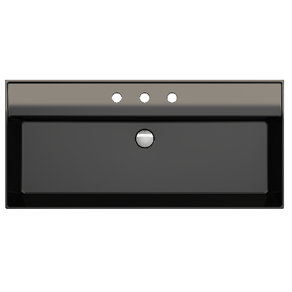 BOCCHI 1378-XXX-0127 Milano 39.75 Inch 3-Hole Wall-Mounted Fireclay Sink with Ov
