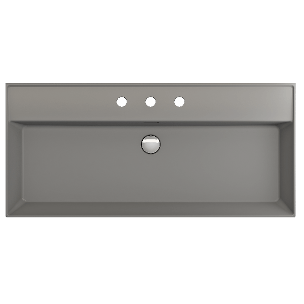 BOCCHI 1378-XXX-0127 Milano 39.75 Inch 3-Hole Wall-Mounted Fireclay Sink with Ov