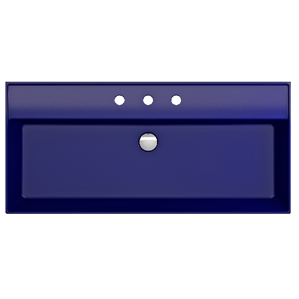 BOCCHI 1378-XXX-0127 Milano 39.75 Inch 3-Hole Wall-Mounted Fireclay Sink with Ov