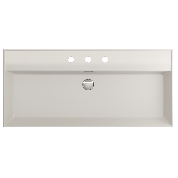 BOCCHI 1378-XXX-0127 Milano 39.75 Inch 3-Hole Wall-Mounted Fireclay Sink with Ov