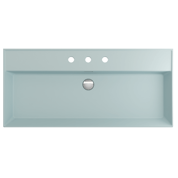 BOCCHI 1378-XXX-0127 Milano 39.75 Inch 3-Hole Wall-Mounted Fireclay Sink with Ov