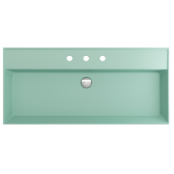 BOCCHI 1378-XXX-0127 Milano 39.75 Inch 3-Hole Wall-Mounted Fireclay Sink with Ov