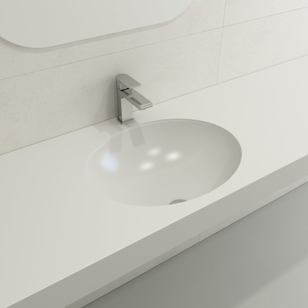 BOCCHI 1384-XXX-0125 Parma 22 Inch Undermount Fireclay Sink with Overflow