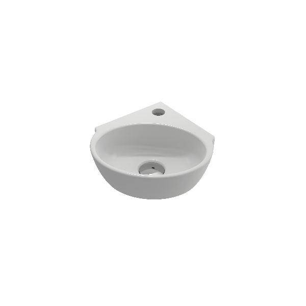 BOCCHI 1392-XXX-0126 Milano Corner Sink Fireclay 12 in. 1-Hole