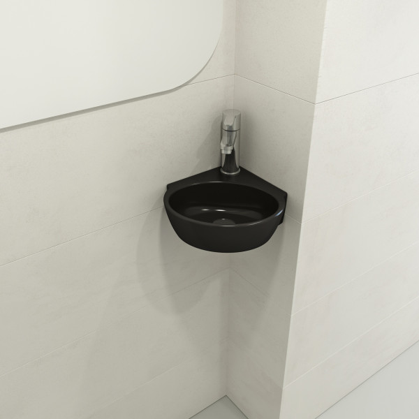 BOCCHI 1392-XXX-0126 Milano Corner Sink Fireclay 12 in. 1-Hole