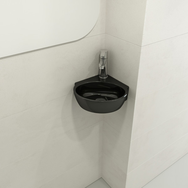 BOCCHI 1392-XXX-0126 Milano Corner Sink Fireclay 12 in. 1-Hole