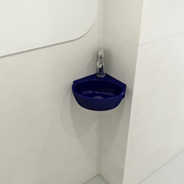 BOCCHI 1392-XXX-0126 Milano Corner Sink Fireclay 12 in. 1-Hole