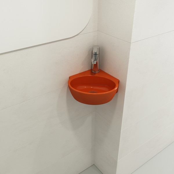 BOCCHI 1392-XXX-0126 Milano Corner Sink Fireclay 12 in. 1-Hole