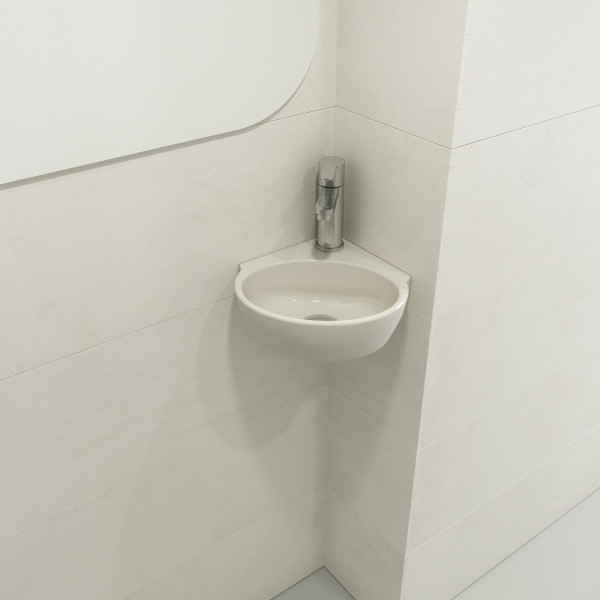 BOCCHI 1392-XXX-0126 Milano Corner Sink Fireclay 12 in. 1-Hole