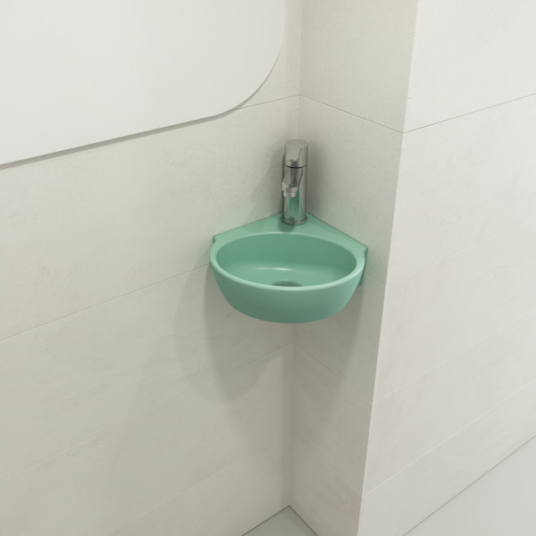 BOCCHI 1392-XXX-0126 Milano Corner Sink Fireclay 12 in. 1-Hole