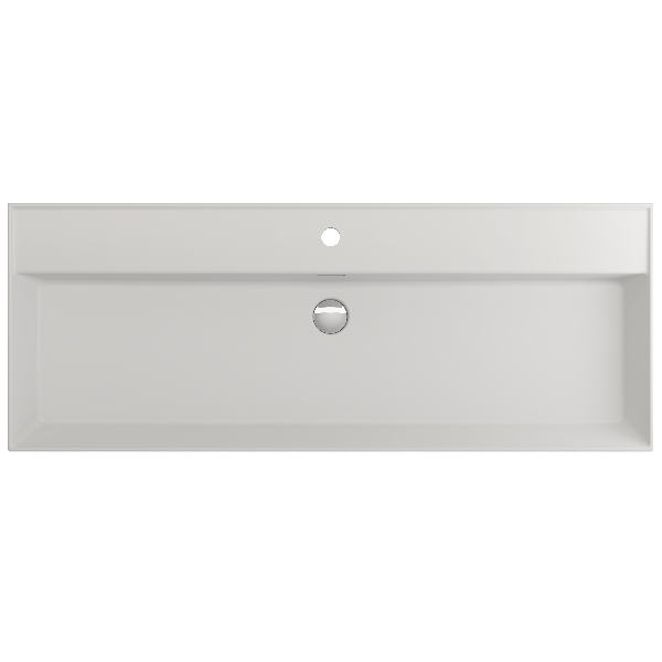 BOCCHI 1394-XXX-0126 Milano 47.75 Inch 1-Hole Wall-Mounted Fireclay Sink with Ov