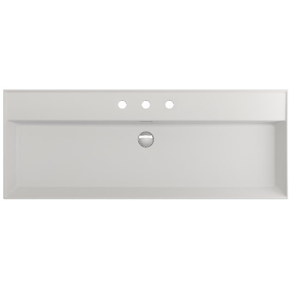BOCCHI 1394-XXX-0127 Milano 47.75 Inch 3-Hole Wall-Mounted Fireclay Sink with Ov