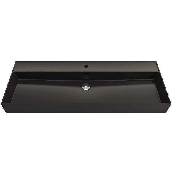 BOCCHI 1394-XXX-0126 Milano 47.75 Inch 1-Hole Wall-Mounted Fireclay Sink with Ov