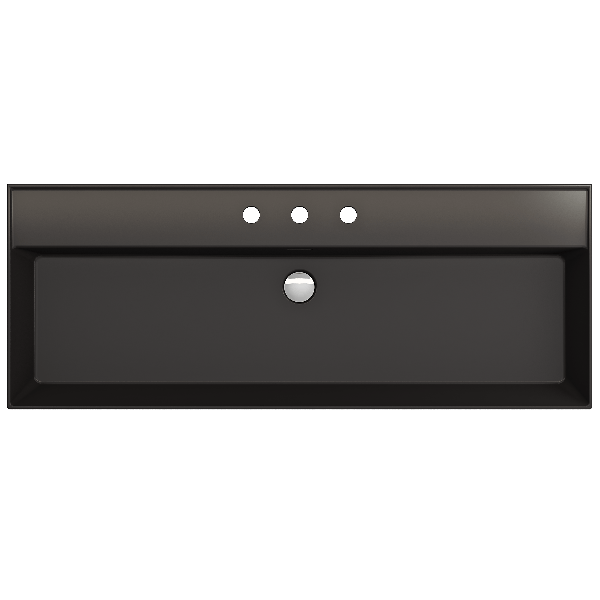 BOCCHI 1394-XXX-0127 Milano 47.75 Inch 3-Hole Wall-Mounted Fireclay Sink with Ov