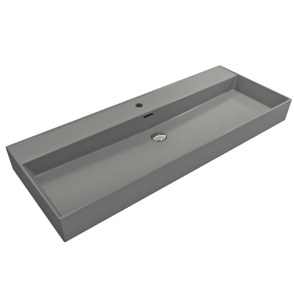BOCCHI 1394-XXX-0126 Milano 47.75 Inch 1-Hole Wall-Mounted Fireclay Sink with Ov