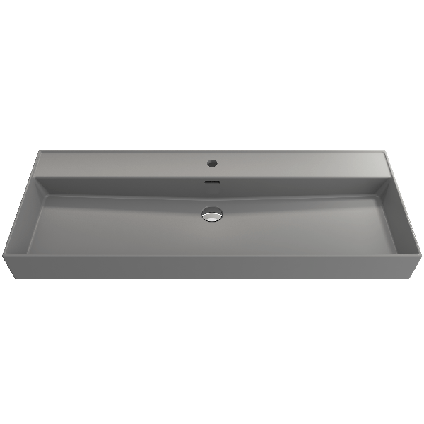 BOCCHI 1394-XXX-0126 Milano 47.75 Inch 1-Hole Wall-Mounted Fireclay Sink with Ov
