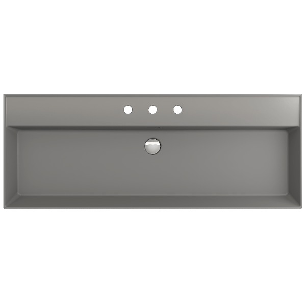 BOCCHI 1394-XXX-0127 Milano 47.75 Inch 3-Hole Wall-Mounted Fireclay Sink with Ov
