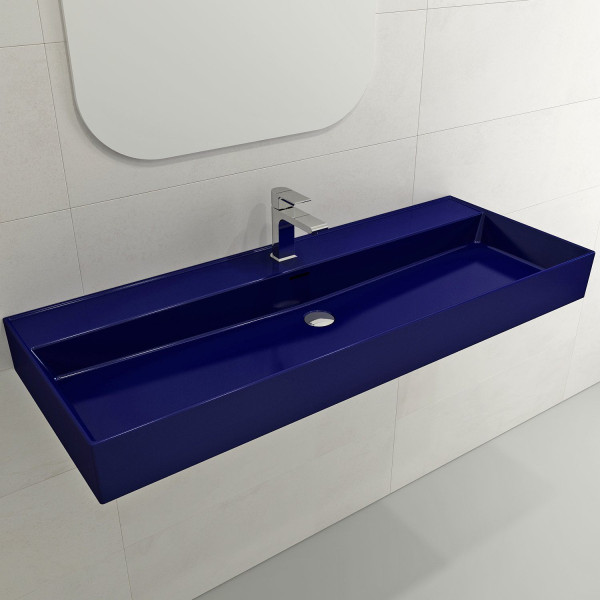 BOCCHI 1394-XXX-0126 Milano 47.75 Inch 1-Hole Wall-Mounted Fireclay Sink with Ov