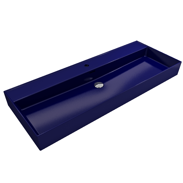 BOCCHI 1394-XXX-0126 Milano 47.75 Inch 1-Hole Wall-Mounted Fireclay Sink with Ov