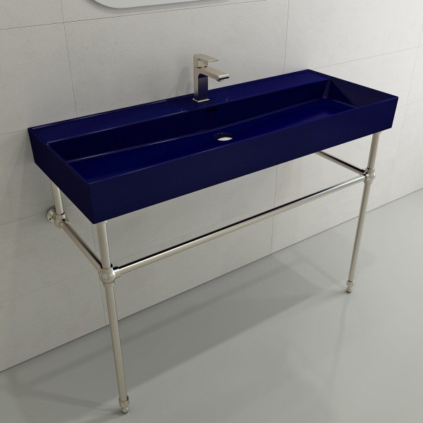BOCCHI 1394-XXX-0126 Milano 47.75 Inch 1-Hole Wall-Mounted Fireclay Sink with Ov