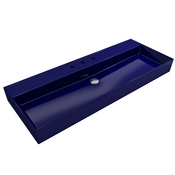 BOCCHI 1394-XXX-0127 Milano 47.75 Inch 3-Hole Wall-Mounted Fireclay Sink with Ov