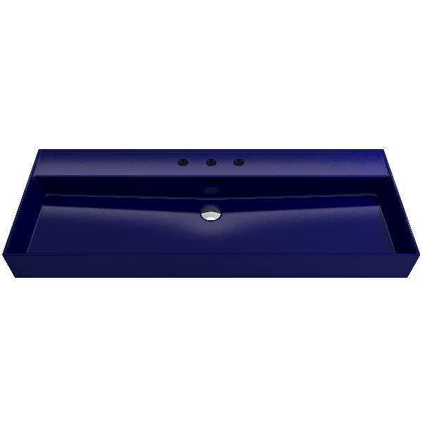 BOCCHI 1394-XXX-0127 Milano 47.75 Inch 3-Hole Wall-Mounted Fireclay Sink with Ov