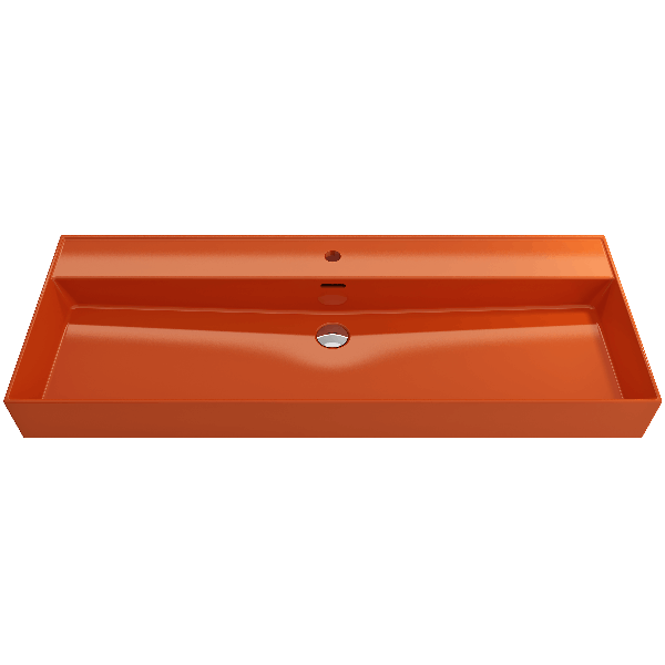BOCCHI 1394-XXX-0126 Milano 47.75 Inch 1-Hole Wall-Mounted Fireclay Sink with Ov