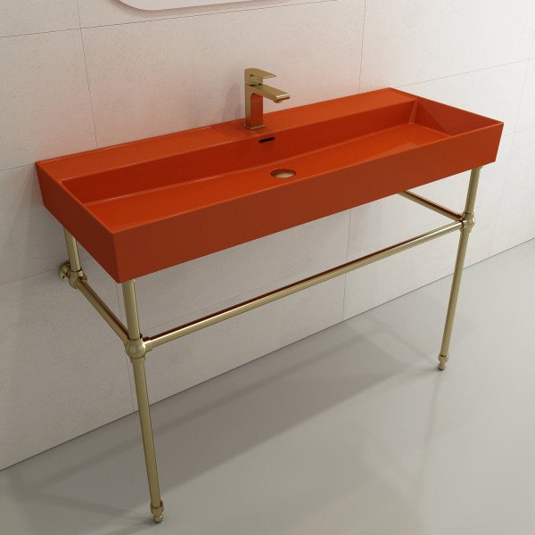 BOCCHI 1394-XXX-0126 Milano 47.75 Inch 1-Hole Wall-Mounted Fireclay Sink with Ov