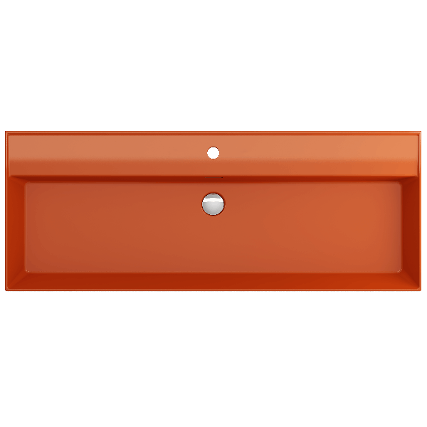 BOCCHI 1394-XXX-0126 Milano 47.75 Inch 1-Hole Wall-Mounted Fireclay Sink with Ov
