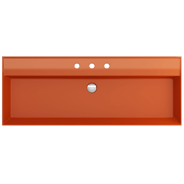 BOCCHI 1394-XXX-0127 Milano 47.75 Inch 3-Hole Wall-Mounted Fireclay Sink with Ov