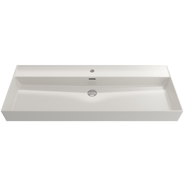 BOCCHI 1394-XXX-0126 Milano 47.75 Inch 1-Hole Wall-Mounted Fireclay Sink with Ov