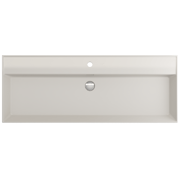 BOCCHI 1394-XXX-0126 Milano 47.75 Inch 1-Hole Wall-Mounted Fireclay Sink with Ov