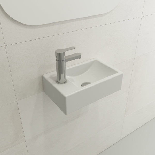 BOCCHI 1418-XXX-0126 Milano Sink Fireclay 14.5 in. 1-hole Left Side Faucet Deck