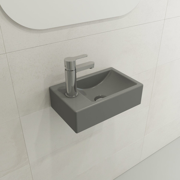 BOCCHI 1418-XXX-0126 Milano Sink Fireclay 14.5 in. 1-hole Left Side Faucet Deck