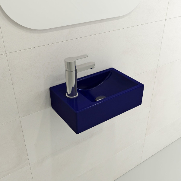 BOCCHI 1418-XXX-0126 Milano Sink Fireclay 14.5 in. 1-hole Left Side Faucet Deck