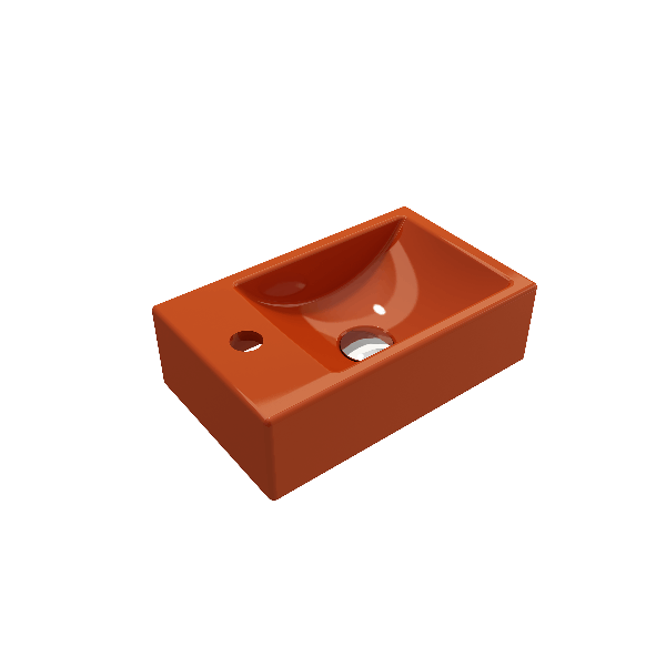 BOCCHI 1418-XXX-0126 Milano Sink Fireclay 14.5 in. 1-hole Left Side Faucet Deck