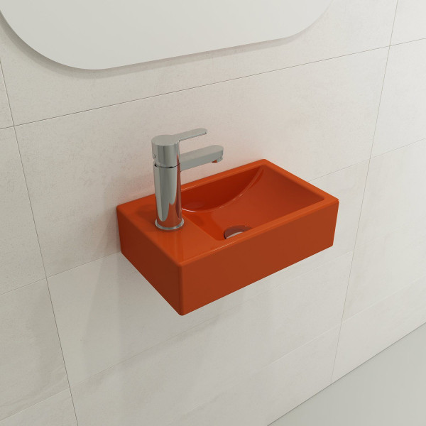 BOCCHI 1418-XXX-0126 Milano Sink Fireclay 14.5 in. 1-hole Left Side Faucet Deck