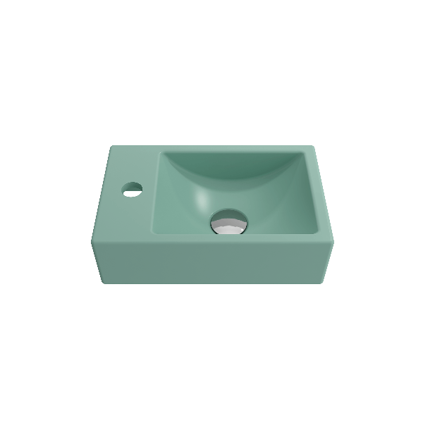 BOCCHI 1418-XXX-0126 Milano Sink Fireclay 14.5 in. 1-hole Left Side Faucet Deck