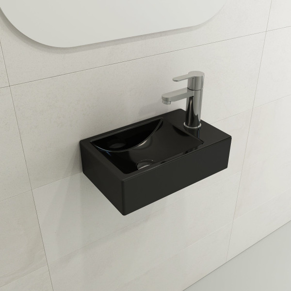 BOCCHI 1419-001-0126 Milano Sink Fireclay 14.5 in. 1-hole Right Side Faucet Deck