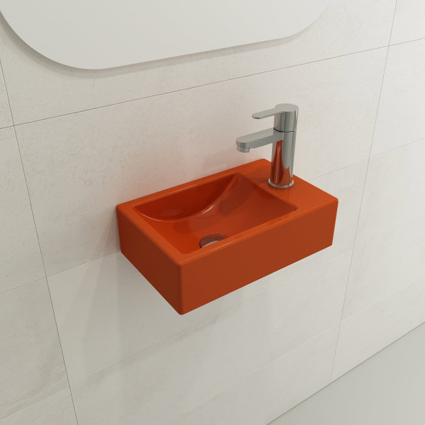 BOCCHI 1419-001-0126 Milano Sink Fireclay 14.5 in. 1-hole Right Side Faucet Deck