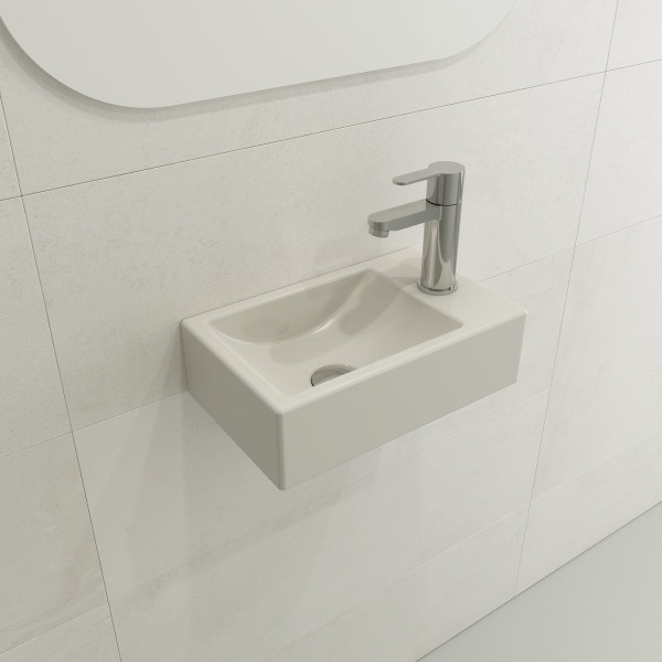 BOCCHI 1419-001-0126 Milano Sink Fireclay 14.5 in. 1-hole Right Side Faucet Deck