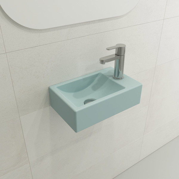 BOCCHI 1419-001-0126 Milano Sink Fireclay 14.5 in. 1-hole Right Side Faucet Deck