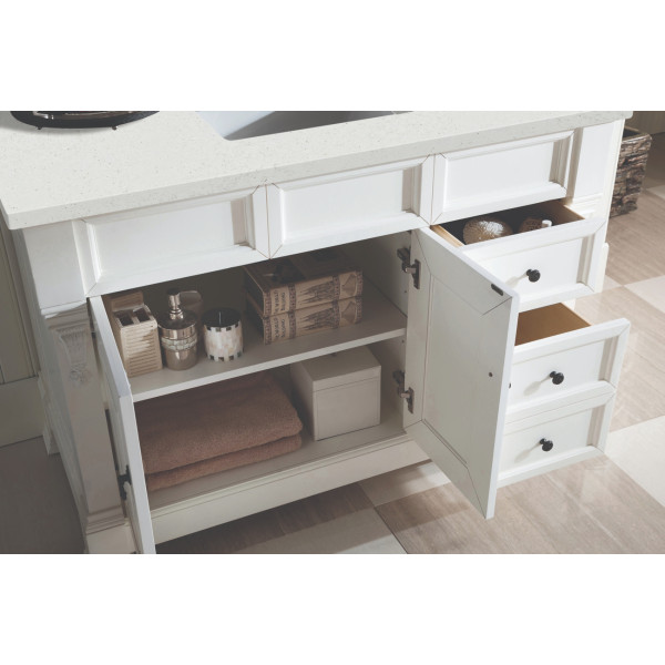 James Martin 147-V48-BW-3LDL Bright White Vanity Lime Delight Quartz Top